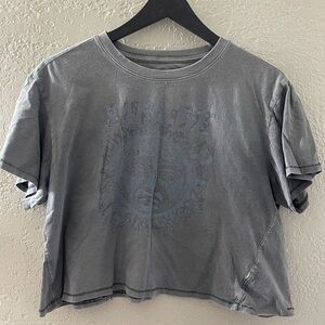 Y2K American Eagle Outfitters Distressed Gray Graphic Sublime Women's Crop Top L